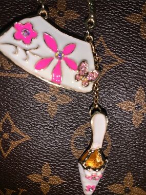 Pink Floral Handbag bag Charm Keychain